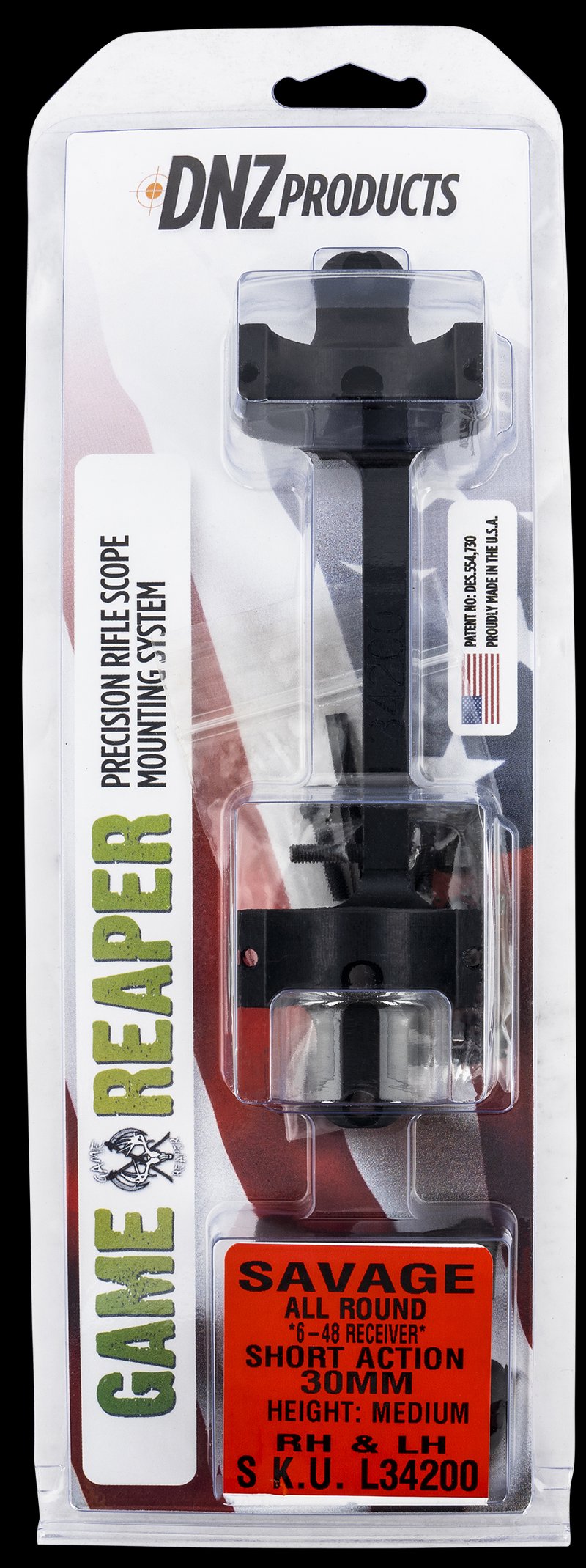 DNZ L34200 Game Reaper Savage Scope Mount Ring Combo 30mm
