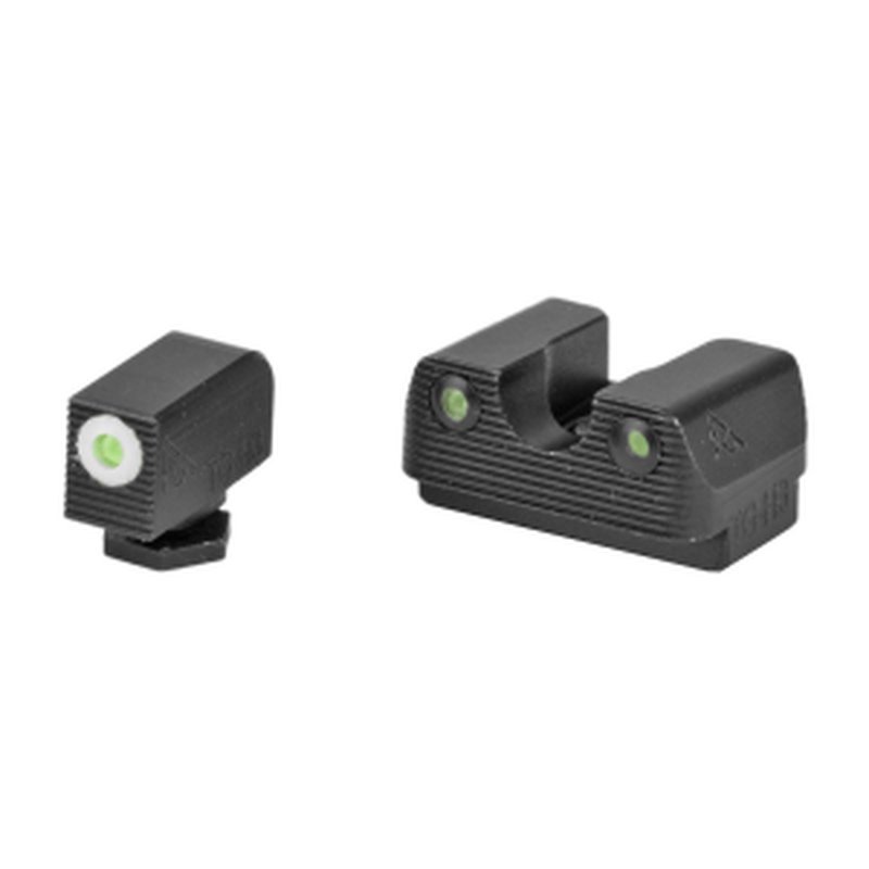 Rival Arms Tritium 3 Dot Glock 42/43 Night Sight Set (White Outline) Black