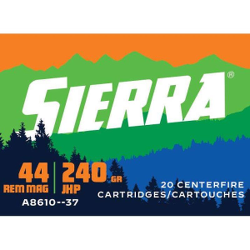 Sierra A8610-37 Sports Master Ammunition .44 Rem Magnum 240gr JHP 20ct