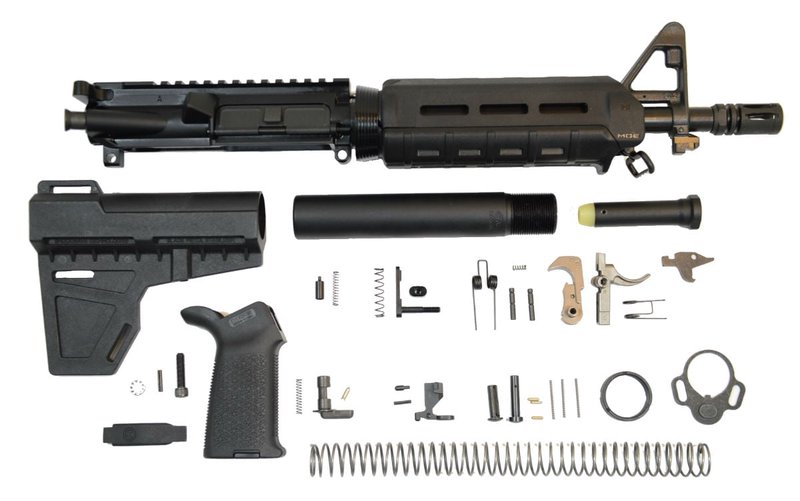 PSA 10.5" 5.56 NATO 1/7" Nitride MOE EPT Shockwave Pistol Kit, Black