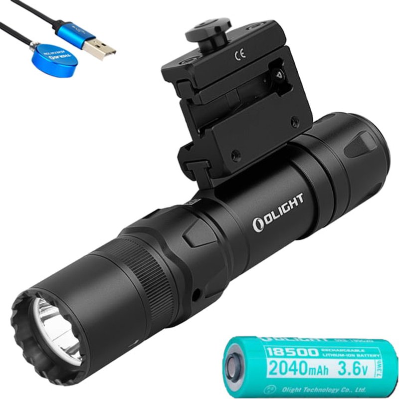 Olight Odin GL Mini 1000 Lumens LED Rechargeable Rail Mount Flashlight w/Green Beam Combo