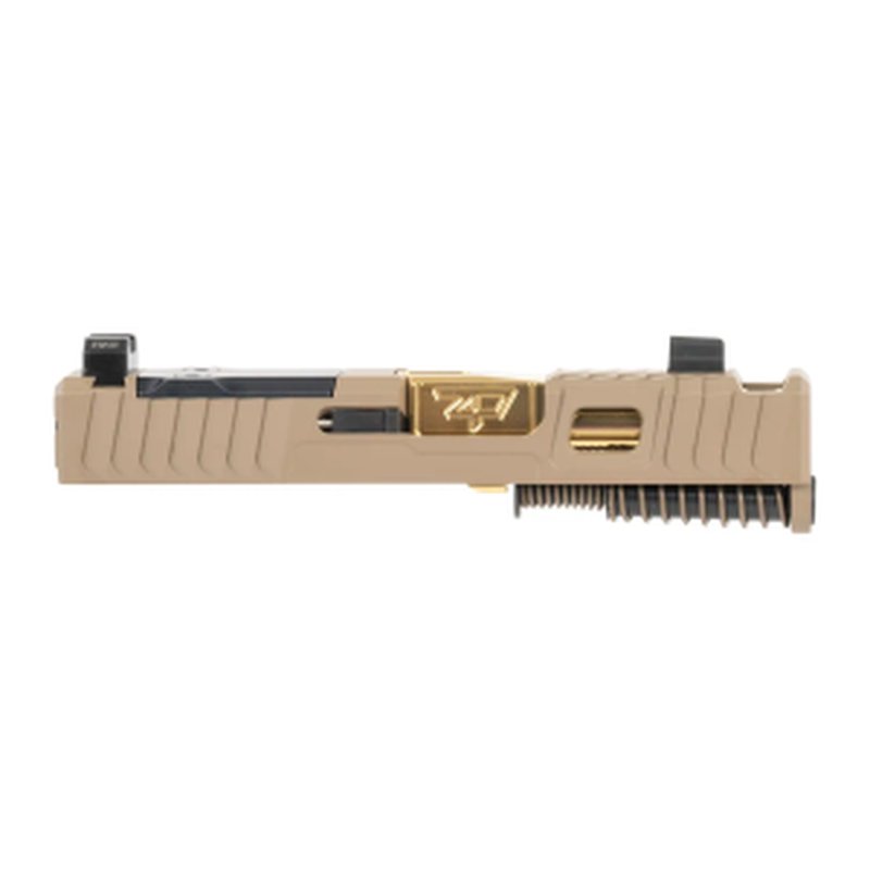 ZAFFIRI CU-G43 Glock 43 Slide IBS RMSC FDE CP Gold Blank