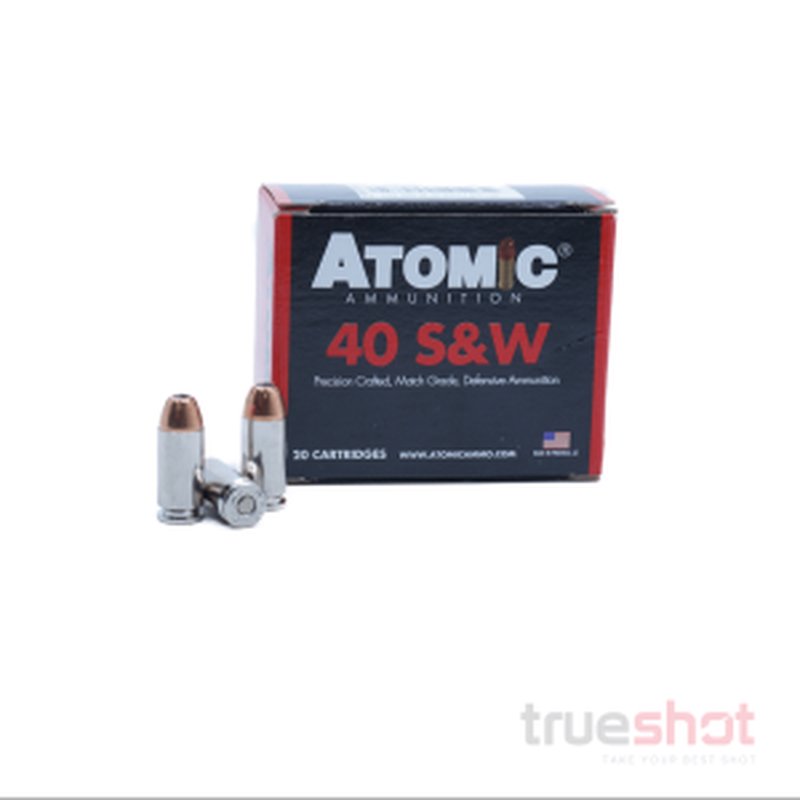 Atomic Ammo 40 S&W 155 Grain JHP Ammunition