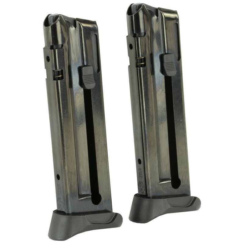 Ruger SR22 Factory Magazine 2-Pack .22 Long Rifle 10-Round Steel Black Finish Extended Base