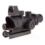 Trijicon ACOG Rifle Scope 4x 32mm LED Illuminated Red Crosshair 223 Remington Reticle with 3.25 MOA RMR Type 2 Red Dot Sight and Colt Knob Thumbscrew Mount Matte Black