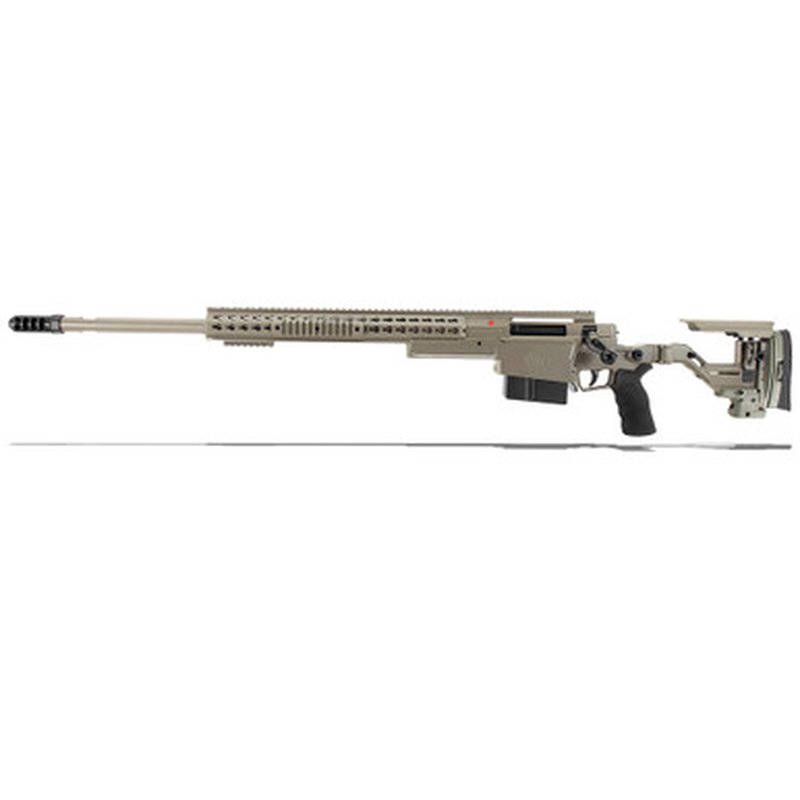 Accuracy International AXSR Folding Left Hand Rifle .338 Norma Mag Elite Sand 27\" 3/4\"-24 w/Brake