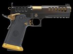 Watchtower Firearms Demolitia 9mm Full-Size Pistol 5 Inch Barrel Black Gold