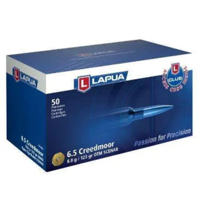 Lapua 6.5 Creedmoor 123 Gr Scenar OTM Ammunition 50 Rounds