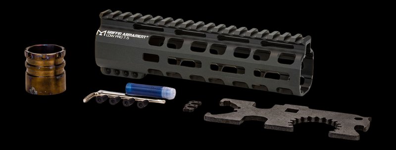 Griffin Armament LPR75 Low-Pro M-LOK Handguard Rail 7.5" Ultralight Black Anodized