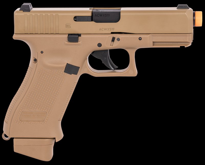 RWS Glock G19X Gen5 CO2 Airsoft Pistol 6mm BB Steel Slide Coyote Tan