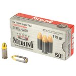 Global Ordnance Sterling 9mm 115gr FMJ Steel Case Ammo (50 Rounds)
