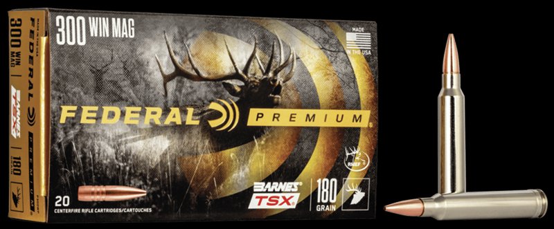 Federal Premium 300 Win Mag Barnes Triple Shock X TSX Brass 180 Grain Ammunition