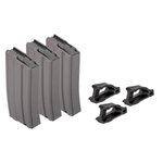 D&H Industries Aluminum 5.56 NATO 20 Round Magazine with Magpul Follower - Grey - 3 Pack with Magpul USGI Ranger Plate
