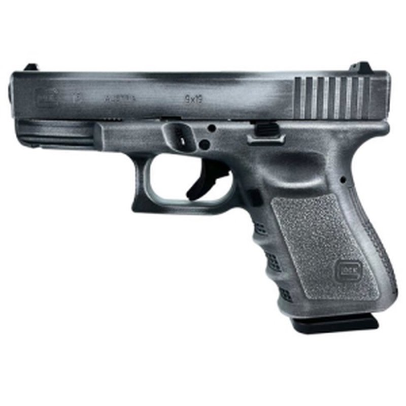 Glock G19 Gen 3 9mm 4in 15rd Crushed Silver Distressed