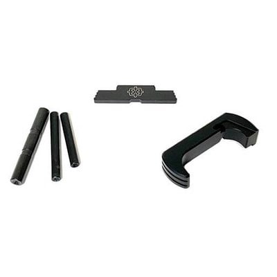 Cross Armory Gen 5 Glock Colored Parts Kit Black - Dimpled Pin, Ext Mag Catch, Ext Slide Lock
