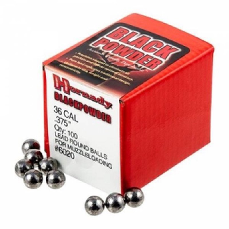 Hornady HRN-6020 36 Cal .375 Lead Balls 100rd