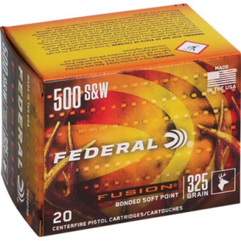 Federal Fusion 500 S&W Magnum 325 Grain Handgun Ammo (20 Rounds)