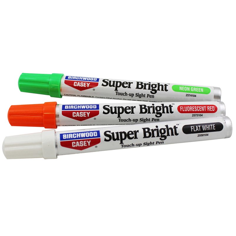 Birchwood Casey Super Bright Touch-Up Sight Pen Kit Neon Green Red Flat White BC-15116