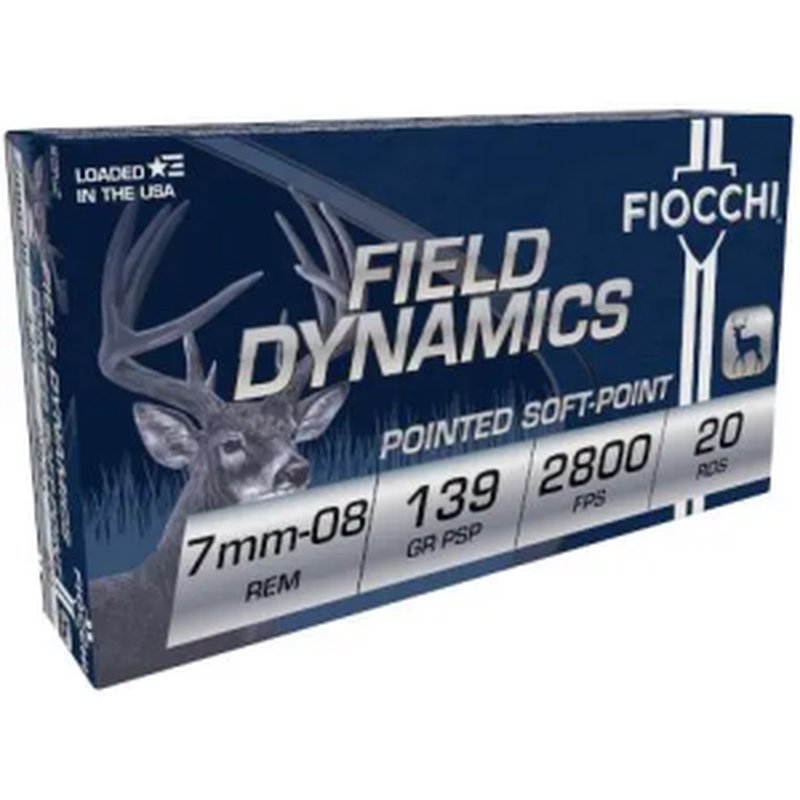 Fiocchi Field Dynamics 7mm-08 Rem 139gr BTSP Ammo 20 Round Box