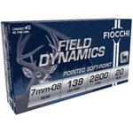 Fiocchi Field Dynamics 7mm-08 Rem 139gr BTSP Ammo 20 Round Box