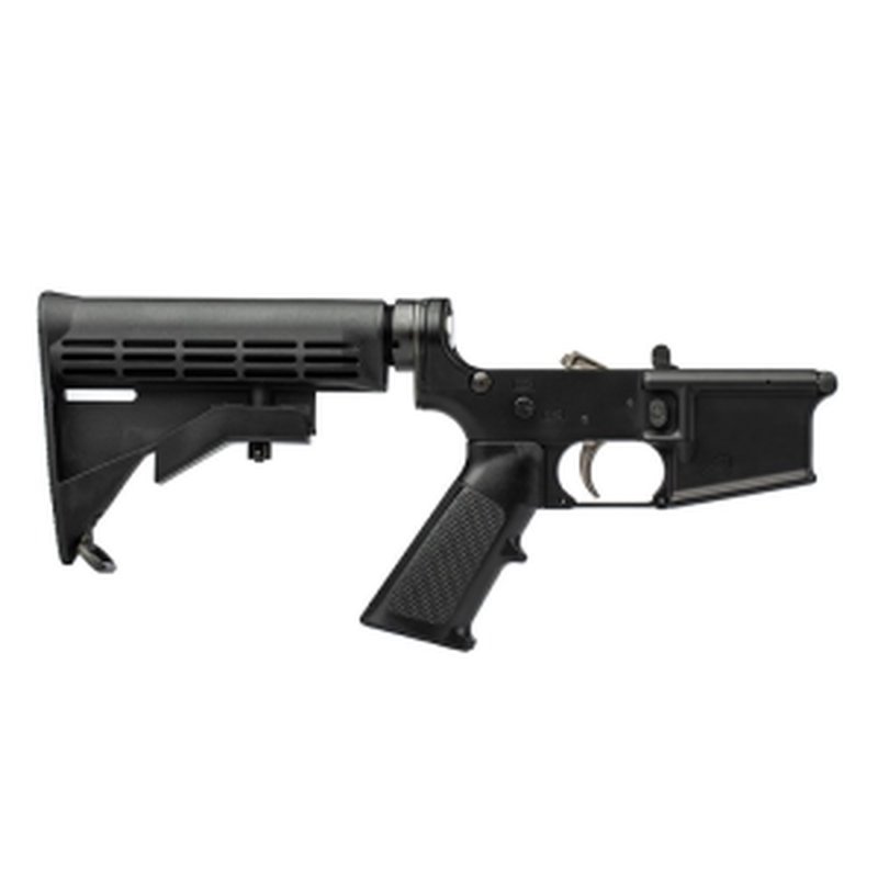 Aero Precision AR15 Carbine Complete Lower with 2-Stage Nickel Boron Trigger, A2 Grip & M4 Stock - Anodized Black - APSL100402