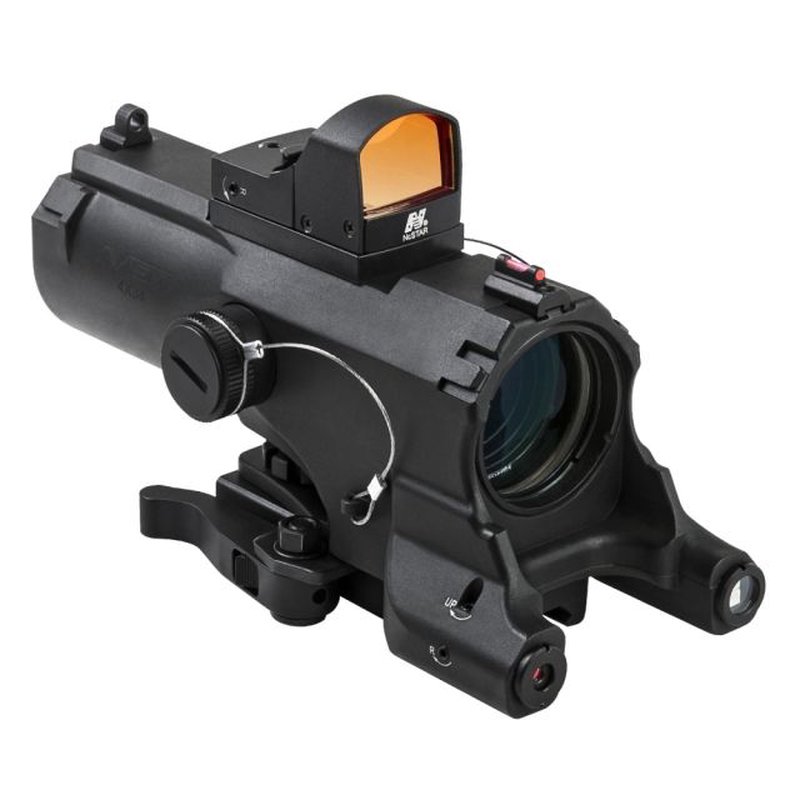 NcSTAR Eco 4X34 Prismatic Scope w/DDAB/Blue Illumination/Green Laser w/White/Red Nav Lights