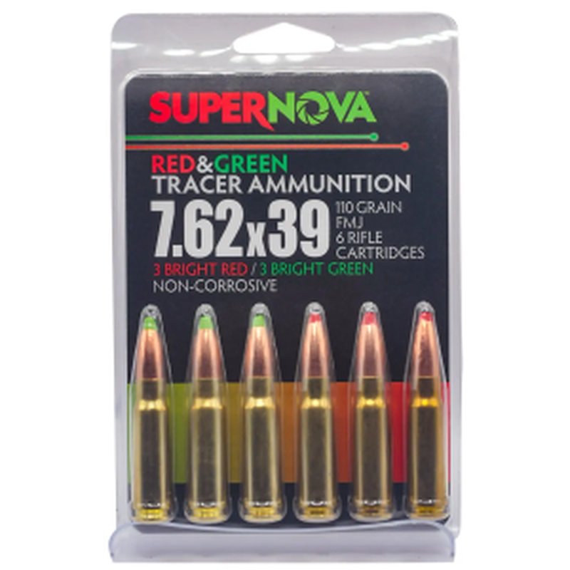 Piney Mountain PMSN762MP 7.62x39mm 110gr FMJ Green/Red Tracer Ammunition