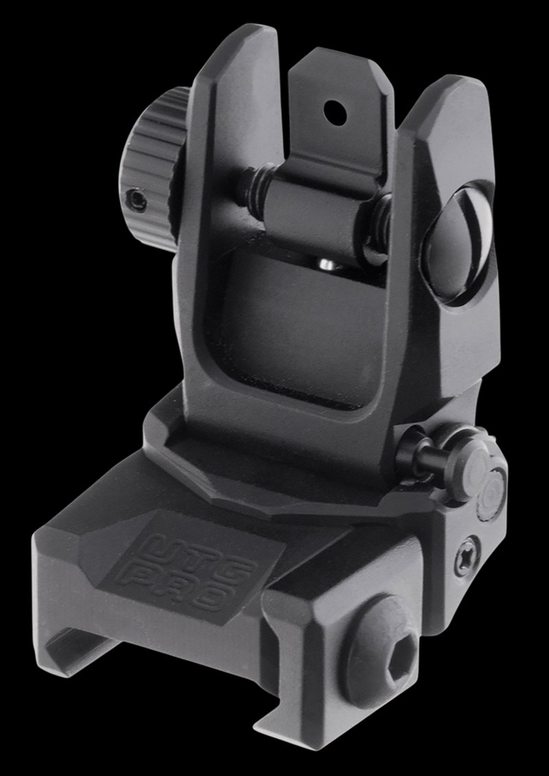 Leapers UTG PRO TLURS55 Flip-Up Rear Rifle Sight Picatinny Weaver Rails Dual Aperture