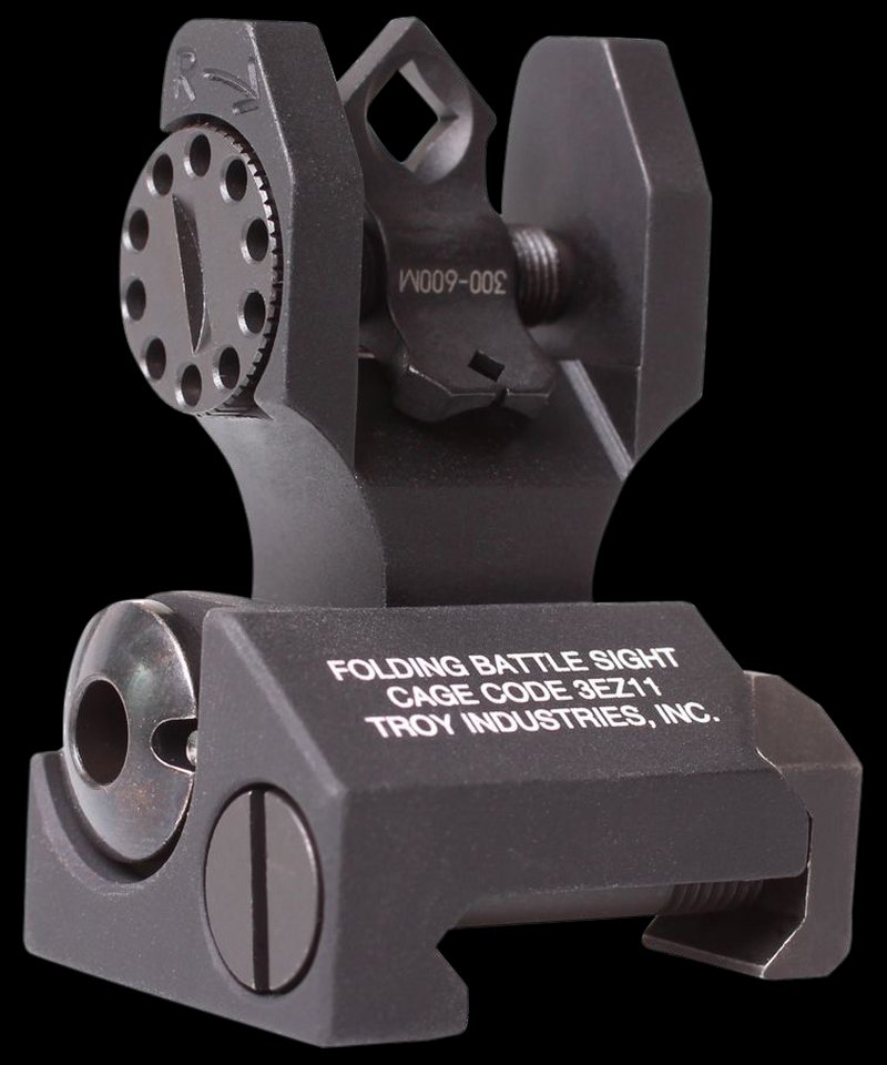 Troy Industries Folding Rear BattleSight Di-Optic Aperture AR-15 Black SSIGDOARFBT00