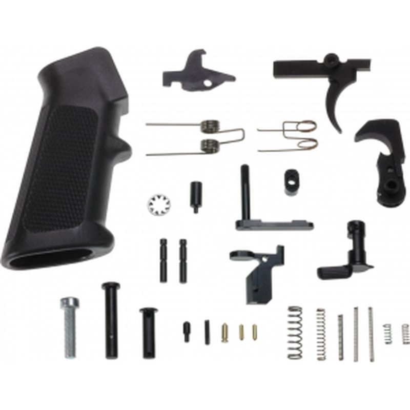 TacFire LPK01USA AR-15 Complete Lower Parts Kit W / Black A2 Grip Black