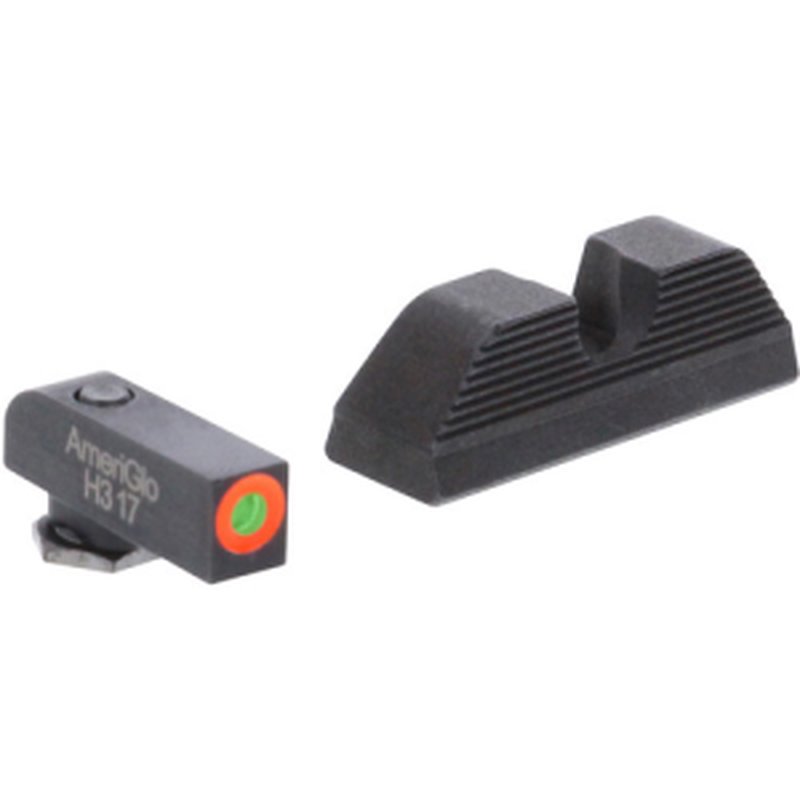 AmeriGlo Protector Sight Set for Glock (MOS) Black/Green Tritium