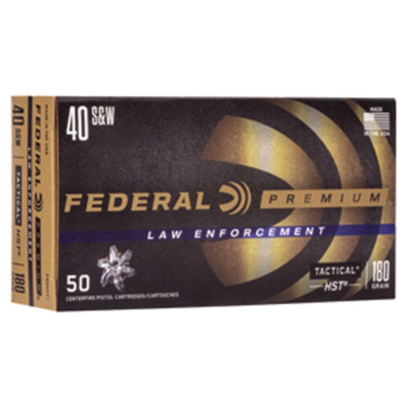 Federal Premium LE 40 S&W 180gr HST JHP Ammunition