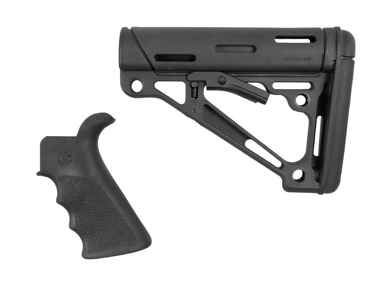 Hogue AR-15/M16 Finger Groove Beavertail Grip + OM Collapsible Buttstock Kit