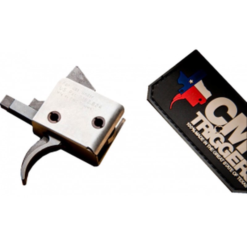 CMC Triggers 93501 Drop-In Single-Stage Curved Trigger with 5-5.50 lbs Draw Weight & Black/Silver Finish for AR-15/AR-10
