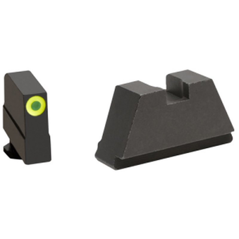 AmeriGlo 3XL Suppressor Sight Set for Glock MOS, LUMIGREEN Outline Front/Black Rear