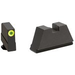 AmeriGlo 3XL Suppressor Sight Set for Glock MOS, LUMIGREEN Outline Front/Black Rear