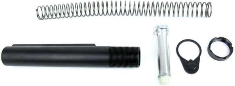 Tacfire AR-15 Mil-Spec Buffer Tube Kit W/ Standart End Plate 8 in 6-position Black