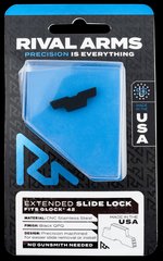 Rival Arms Extended Slide Lock for Glock 42, Black QPQ Stainless Steel