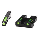HiViz Litewave H3 Tritium/Litepipe Sight Set for Glock 10mm/.45 Cal - Green/Green