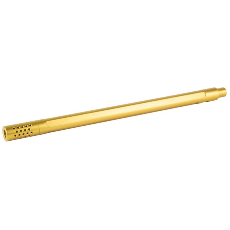 True Precision Rimfire Barrel, 22LR, Fluted, Bull Profile, Threaded, Multi-Port Compensator, Fits 10/22, Titanium Nitride Finish, Gold