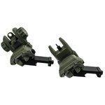 TacFire AR-15 45 Degree Low Profile Pop Up Sights OD Geen Polymer
