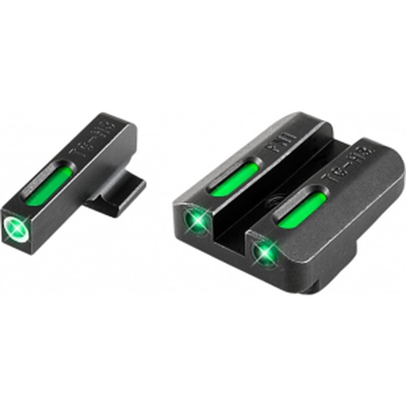 TruGlo TG13FN1A TFX Day/Night Sights FN 9 Tritium Green w/White Outline Front Green Rear Black