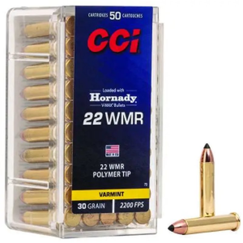 CCI V-MAX Varmint Ammunition .22 WMR Polymer Tip 30gr