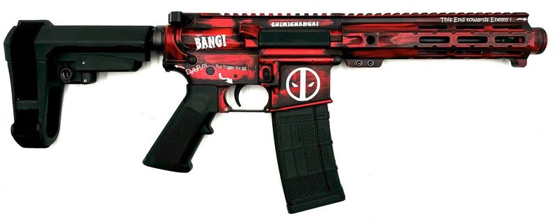 Zeus Aether Deadpool AR-15 Pistol 5.56 NATO 7.5in Red Black SBA3 Brace