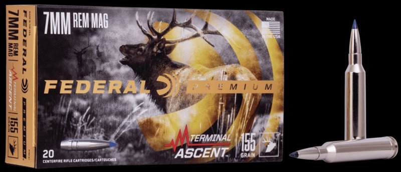 Federal Terminal Ascent 7mm Rem Mag 155gr Bonded Ammo, 20 Rounds