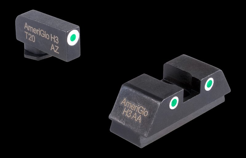 AmeriGlo GL-339 Long Tall Tritium Glock Sights (Green/White/Green) for 42/43/43X/48