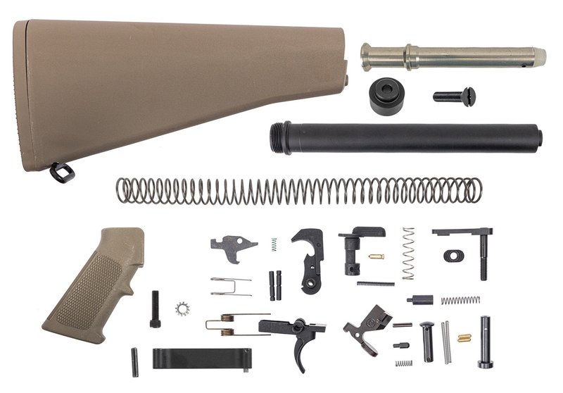 PSA A2 Classic Rifle Lower Build Kit, FDE