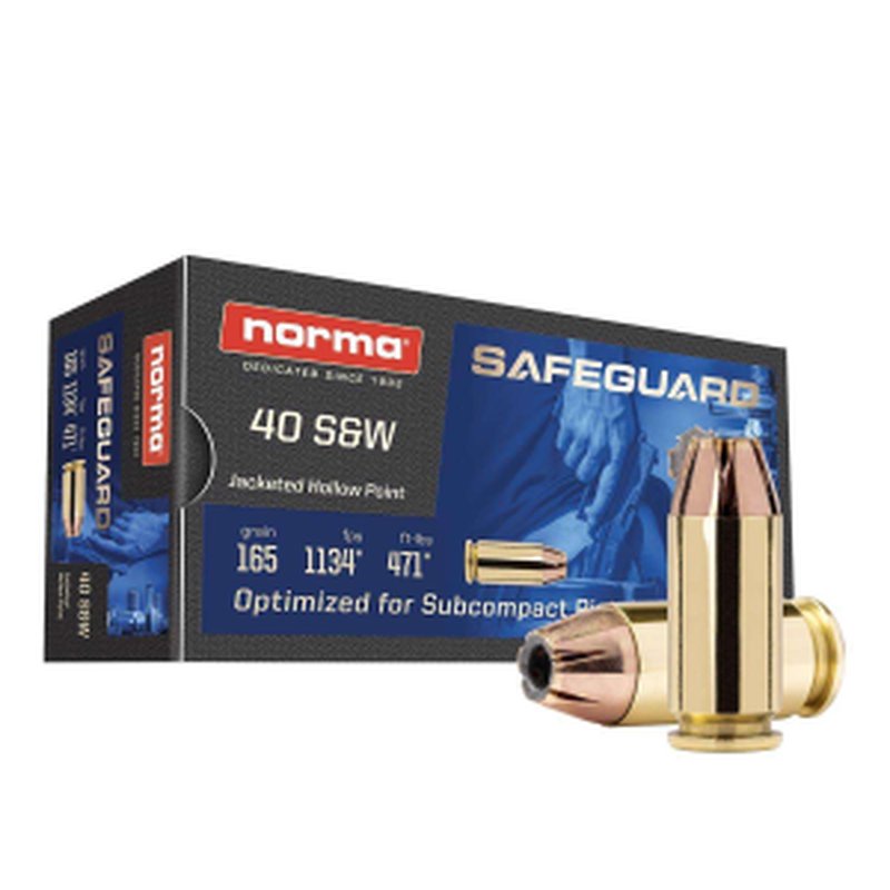 Norma Ammunition 801407887 40SW 165gr JHP Safeguard 50/20