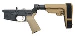 PSA AR-15 Complete MOE EPT Pistol Lower with SBA3 Brace, FDE