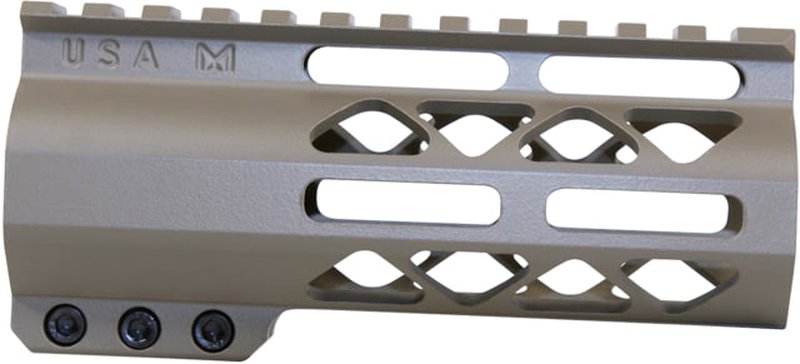 Guntec USA AIR-LOK M-LOK Compression Free Floating Handguard With Monolithic Top Rail GT-5ALC-FDE